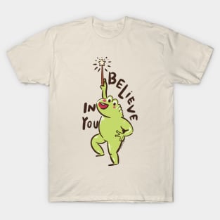 Cute Loveland Frogman Positive Affirmation I Believe In You Ohio Cryptid Creature T-Shirt